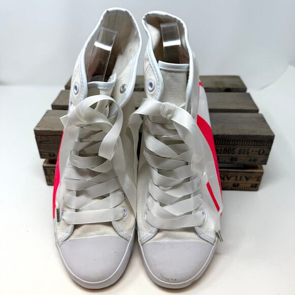 Be & D Bright Lights Big City Stiletto High Heel Sneakers Neon Pink Size 10 - Picture 4 of 8